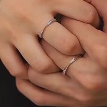 Load and play video in Gallery viewer, Silver Couple Rings Silver Ring for couples on Anniversary
